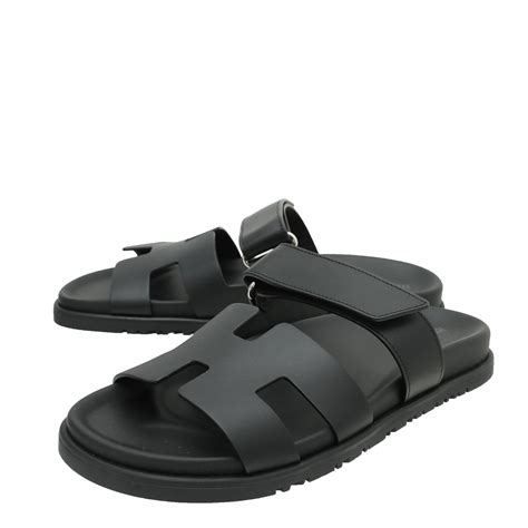 hermes sandals black patent leather|hermes chypre sandals black.